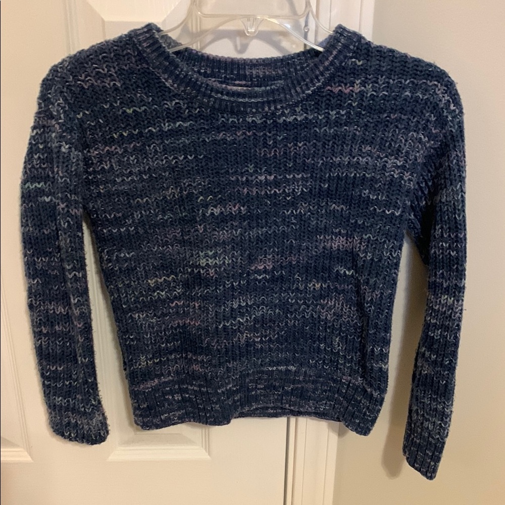 SO Blue Knit Sweater Crew Neck Timeless Design